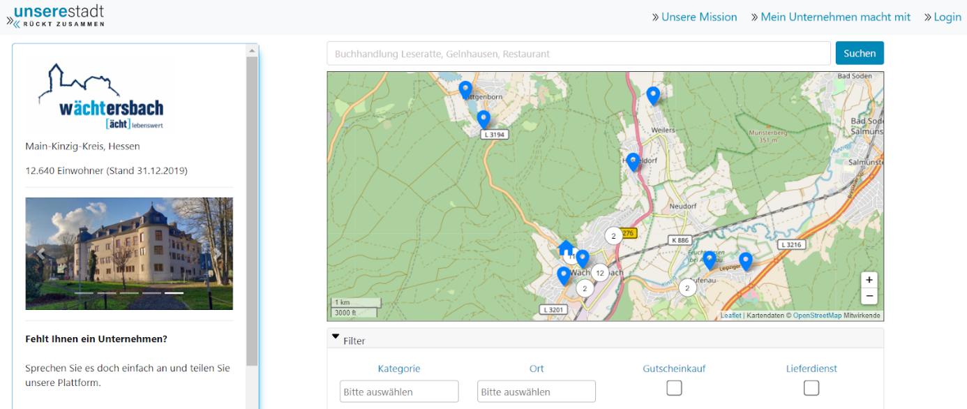 Auszug der Plattform 