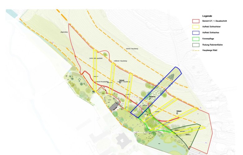 Plan des zukünftigen Schlossparkgeländes